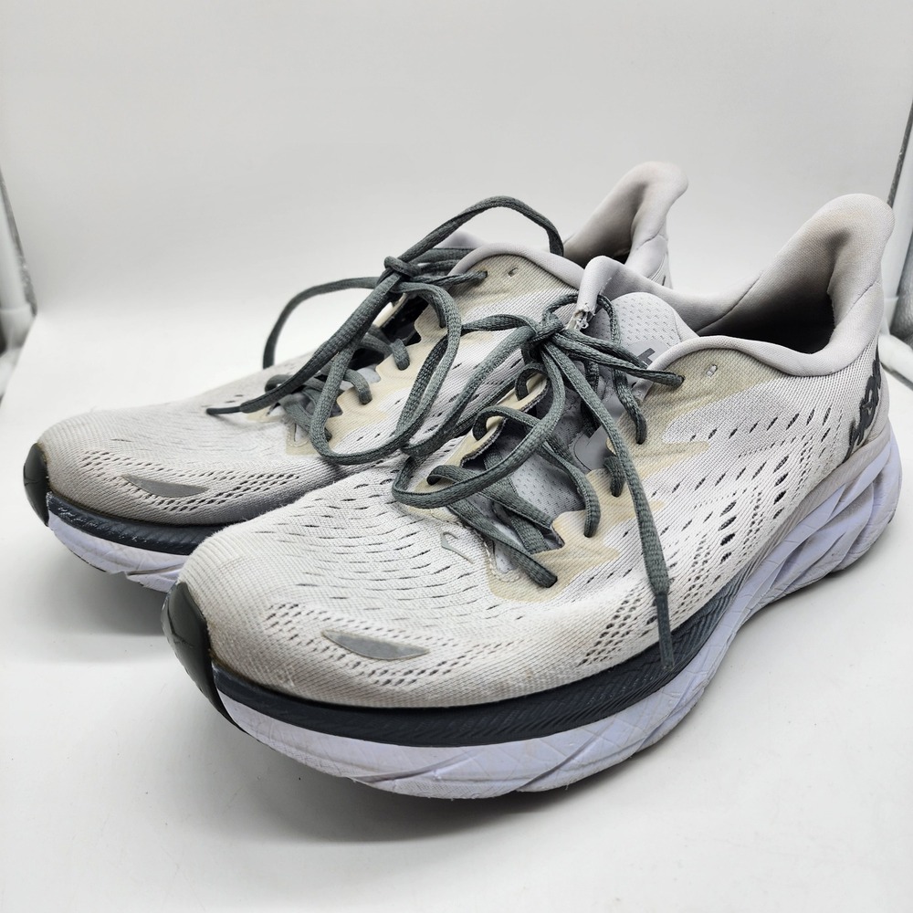 Hoka One One Clifton 8 Running Shoes Men's 10.5 D Lunar Rock Nimbus Cloud